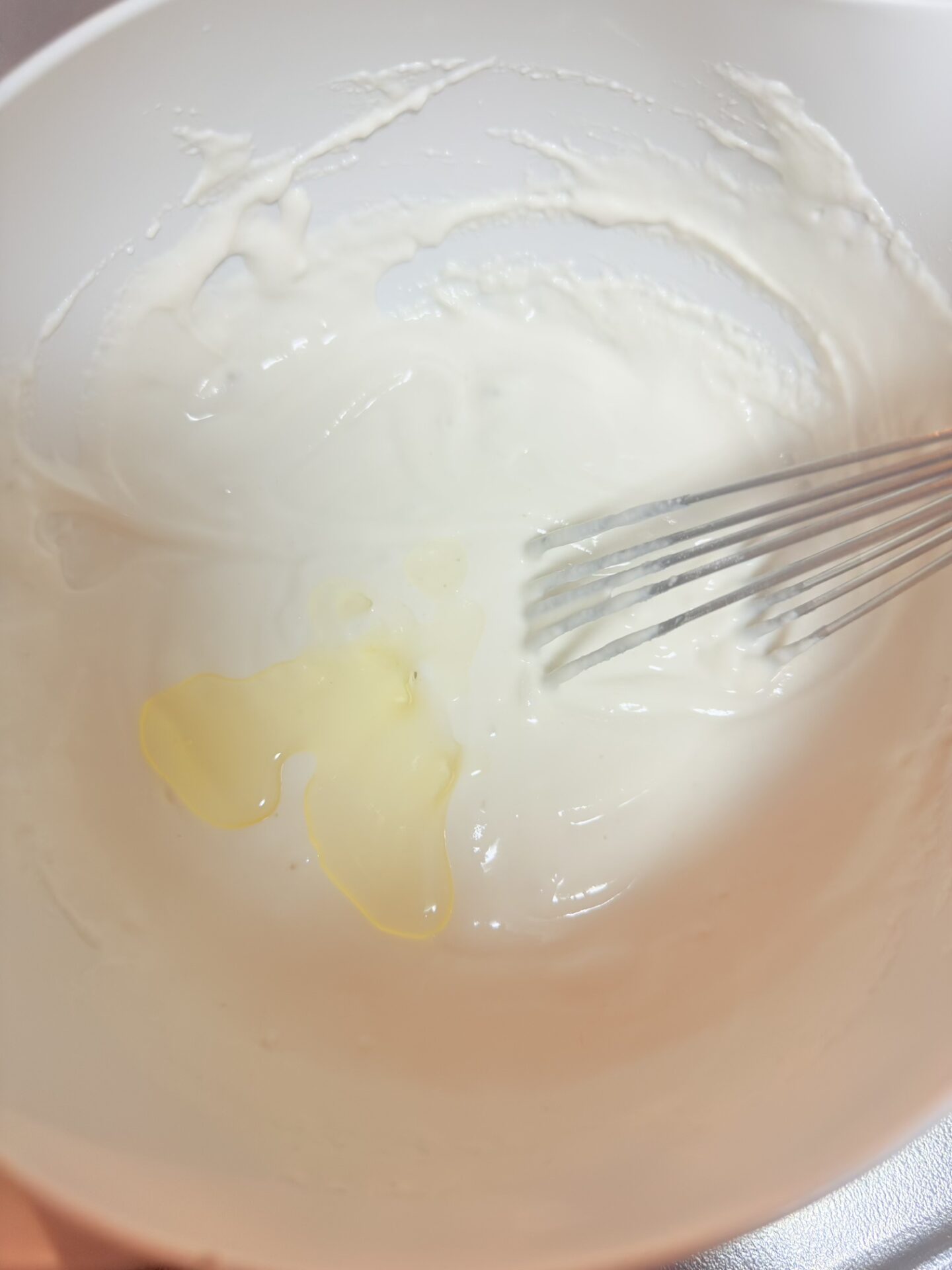 米油を入れて混ぜます。